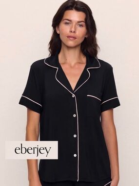 Eberjey Gisele TENCEL Modal Relaxed PJ top medium black/sorbet pink